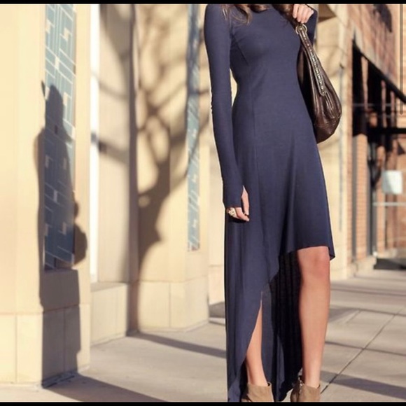 BCBGmaxazria Maxi Navy Blue Dress - Picture 1 of 5